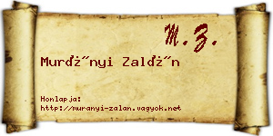 Murányi Zalán névjegykártya